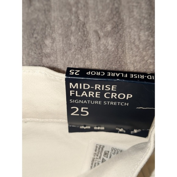 J.Crew Mid-Rise Flare Crop White Jeans Raw Hem Signature Stretch Sz 25 NWT $118 - Picture 5 of 12